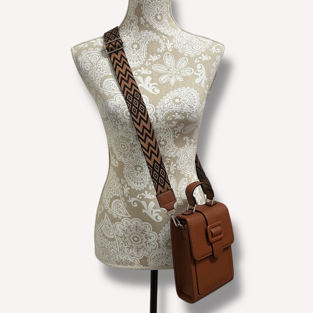 K Carroll Brown Phone Crossbody Bag Adjustable Strap Mini Organizer Purse - Picture 12 of 16